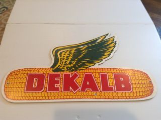 Dekalb Seed Corn Sign - Flying Ear - Pressed Board - Large 24 " Long X 13.  5 " High