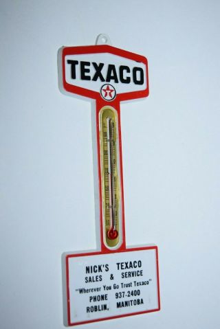 Antique Texaco Service Station Advertising Thermometer Roblin Manitoba