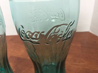 Set of 2 Vintage McDonald ' s Coca Cola Coke Light Blue Soda Drink Glasses 4
