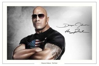 The Rock Dwayne Johnson Signed Photo Print Fast And Furious 6 Wrestling