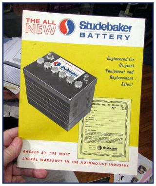 1963 1964 Studebaker Battery Trifold Dealer Advertising Folder Avanti Daytona