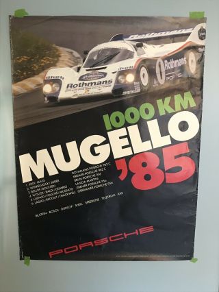 1985 Mugello 1000 Km Porsche Racing Poster Vintage