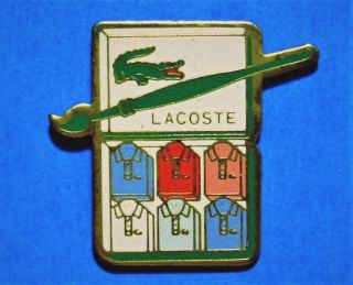 Lacoste Clothing - Paintbrush,  Shirt & Crocodile Logo - Vintage Lapel Pin