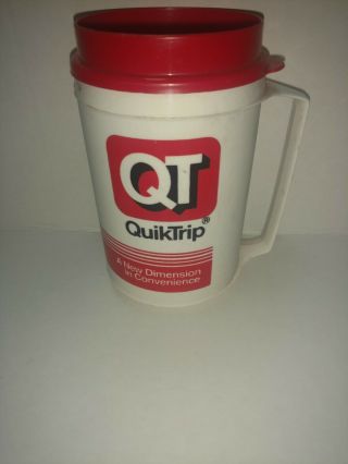 Vintage Aladdin Insulated Travel Mug Cup W/ Red Lid - Qt Quiktrip