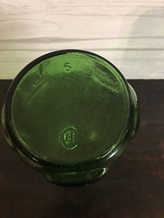 Vintage Emerald Green Glass Juice Water 40 Oz Refrigerator Jar Bottle No Lid 5