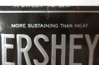 Vintage Hershey ' s Chocolate Candy Bar Wrapper More Sustaining Than Meat 1910s 4