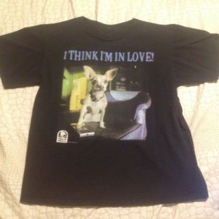 1998 Vintage Taco Bell Chihuahua “i Think I’m In Love” Black Graphic T - Shirt Xl