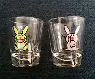 2 Jim Benton Happy Bunny Insulting Shot Glasses