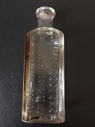 Rare W.  T.  & Co.  Vintage/antique Clear Square Glass Medicine Bottle