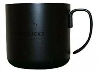 Starbucks Camping Coffee Mug Stainless Steel Black 12 Oz 2016 Wire Handle
