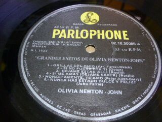 Olivia Newton John ' s Greatest Hits SPANISH TITLES INTI LP MACHU PICCHU INKA PERU 4