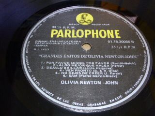 Olivia Newton John ' s Greatest Hits SPANISH TITLES INTI LP MACHU PICCHU INKA PERU 5