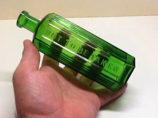 Large 8 Oz.  Bright Green Not To Be Taken Poison Bottle.