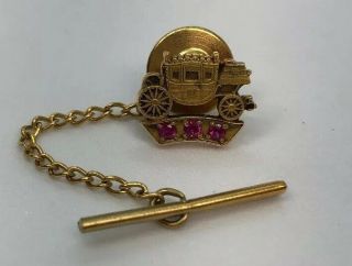 Fisher Body 10k Gold Service Lapel Pin Ruby Vintage