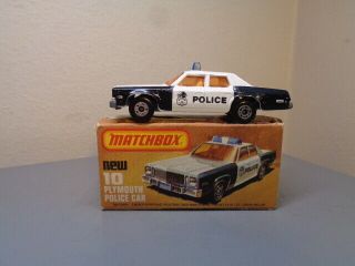 Matchbox Lesney Superfast No 10 Vintage Plymouth Police Car