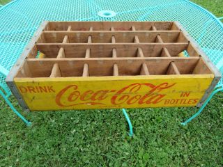 Vintage Coca Cola Yellow Wood Crate Case Bottle,  Treen & Dreyer Balto.  Phila 6 - 66