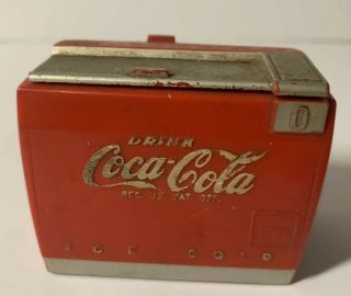 1950 Coca Cola Salesmans Sample Music Box Cooler Machine Soda Fountain Sign Work