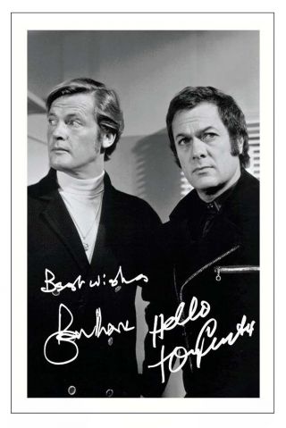 Roger Moore & Tony Curtis The Persuaders Signed Photo Print Autograph