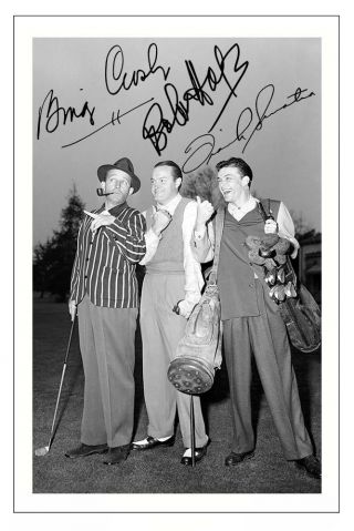 Bob Hope Frank Sinatra & Bing Crosby Autograph Signed Photo Print