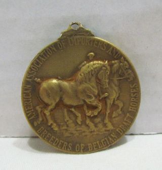 American Association Importers & Breeders Of Belgian Horses Vintage Medal Or Fob