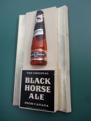 VINTAGE 1971 DOW BLACK HORSE ALE BEER THE IMPORTED FROM CANADA BAR SIGN 3