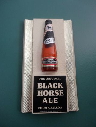 VINTAGE 1971 DOW BLACK HORSE ALE BEER THE IMPORTED FROM CANADA BAR SIGN 5