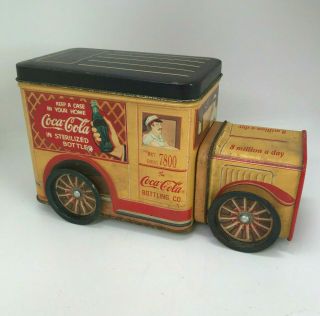 Vintage Coca Cola Old Car Tin Cookie Candy