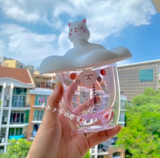 China 2019 Starbucks Summer Alpaca Lama 9oz Double Wall Glass Bottle Cup