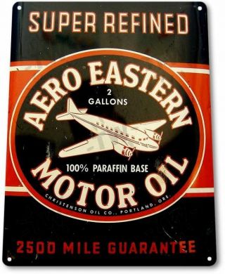 Aero Eastern Motor Oil Garage Service Retro Vintage Wall Decor Metal Tin Sign