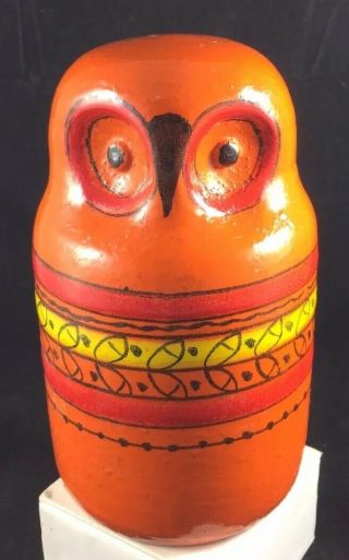 Mcm Italy Pottery Large Heavy Owl Bank Large Italian Numbered Hand Painted