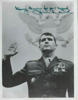Oliver North Autographed 8 X 10 " Black & White Glossy