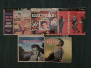 5 Elvis 45 Rpm Eps In Sleeves 1956 - 57