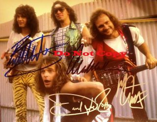 Van Halen Eddie,  Alex,  Michael,  David Signed 8x10 Autographed Rp