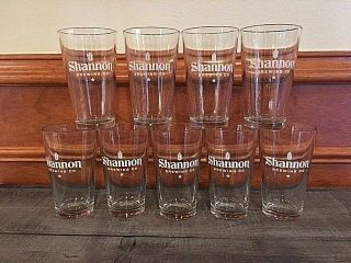 Set Of Nine (9) Shannon Brewing Company Pint Beer Glasses Keller Texas