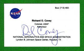 Richard Covey Nasa America Space Shuttle Astronaut Signed Business Card R0099