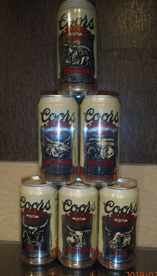 6 Different Cans Of Coors Legends Of The Arena Set Bulls Beer Cans Co Rodeo Pbr