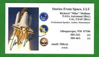 Mike Mullane Nasa America Space Shuttle Astronaut Signed Business Card R0091