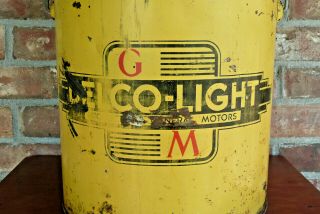 Vintage GM General Motors Delco - Light Oil 5 Gallon Metal Oil Bucket 7