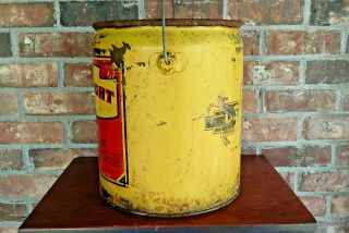 Vintage GM General Motors Delco - Light Oil 5 Gallon Metal Oil Bucket 8