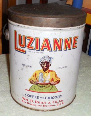 Vintage,  1928,  Luzianne Coffee & Chicory,  3lb,  Can,  Perfect Bail And Lid,  Good Cond