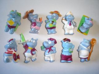 Kinder Surprise Set - Happy Hippos Vacation Holiday Europe 1995 - Figures
