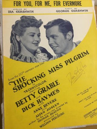 Dick Haymes Signed Sheet Music “the Shocking Miss Pilgrim” Actor