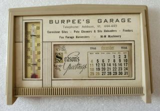 Vintage Advertising Desktop Calendar Thermometer Burpee 