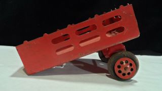 Vintage Marx Red Toy Pressed Steel Farm Wagon