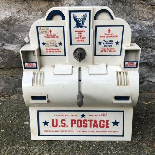 Usps Postage Stamp Vending Machine American Adjustomatic Corp Vintage Antique