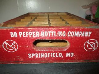 Vintage Red Dr Pepper 24 Bottle Wooden Crate Case,  Springfield,  MO 4