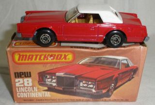 Matchbox Superfast Lincoln Continental 28 W/box