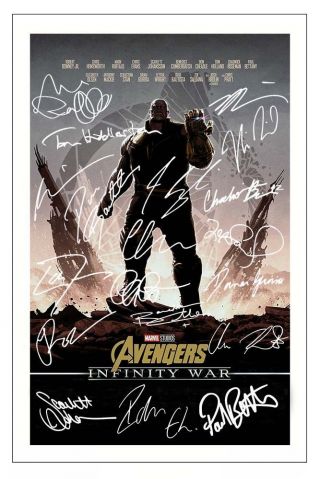 Avengers Infinity War Cast Signed Photo Print Autograph Poster
