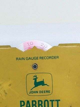 John Deere Parrott Implement Co Rain Gauge Recorder Metal Incomplete 4