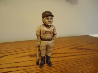 Cast Iron Antique Baseball Player Bank